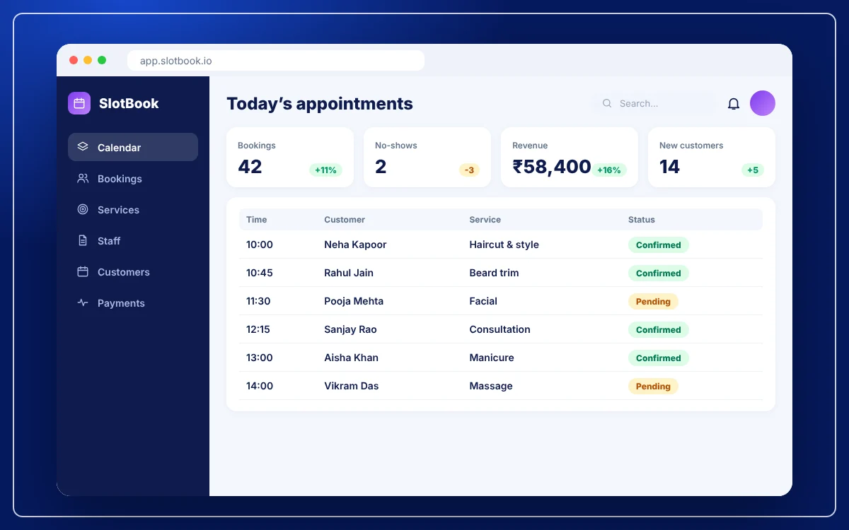 Appointment Booking Software — sample design preview