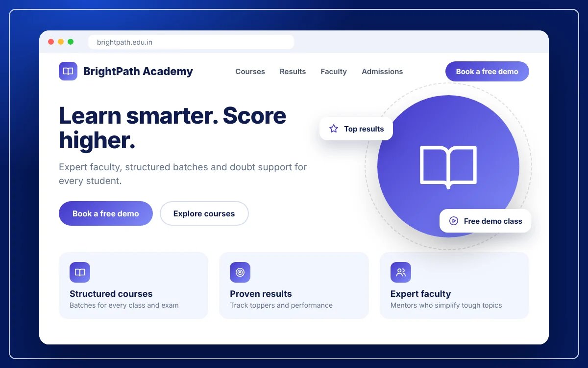 Coaching Institute Website — sample design preview