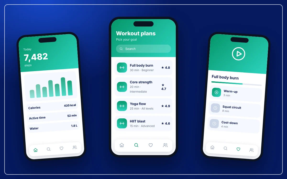 Fitness & Habit Tracker App — sample design preview