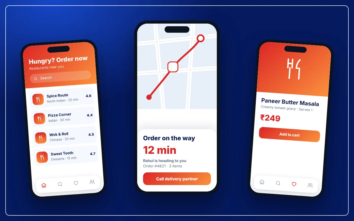 Food Delivery App — sample design preview