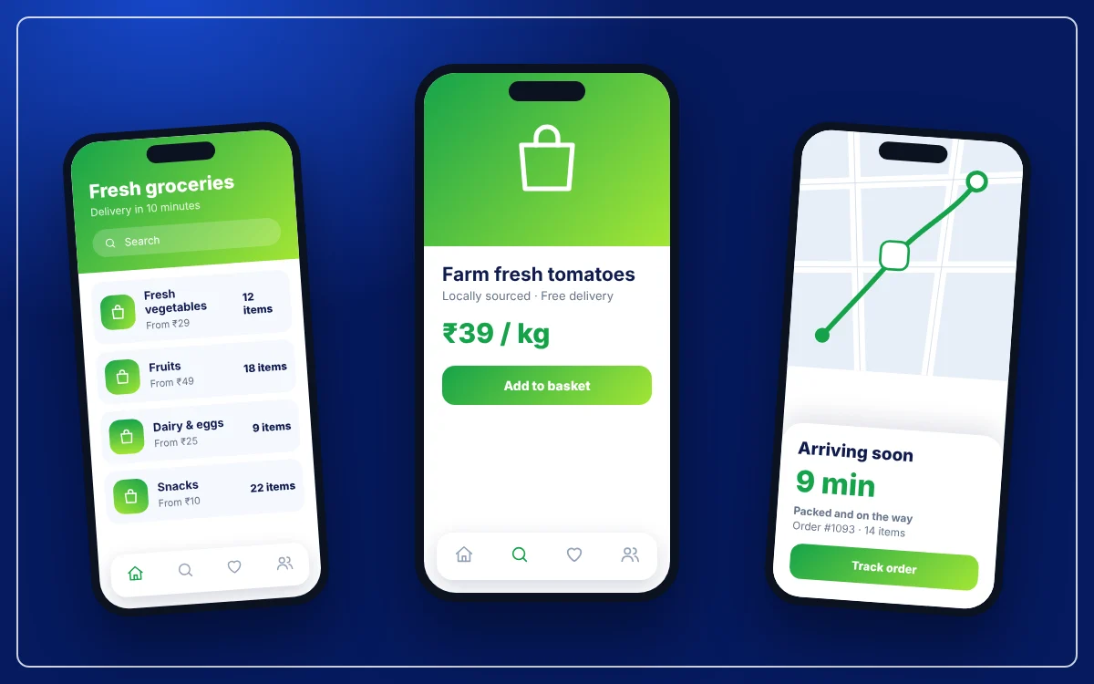 Grocery & Quick Commerce App — sample design preview