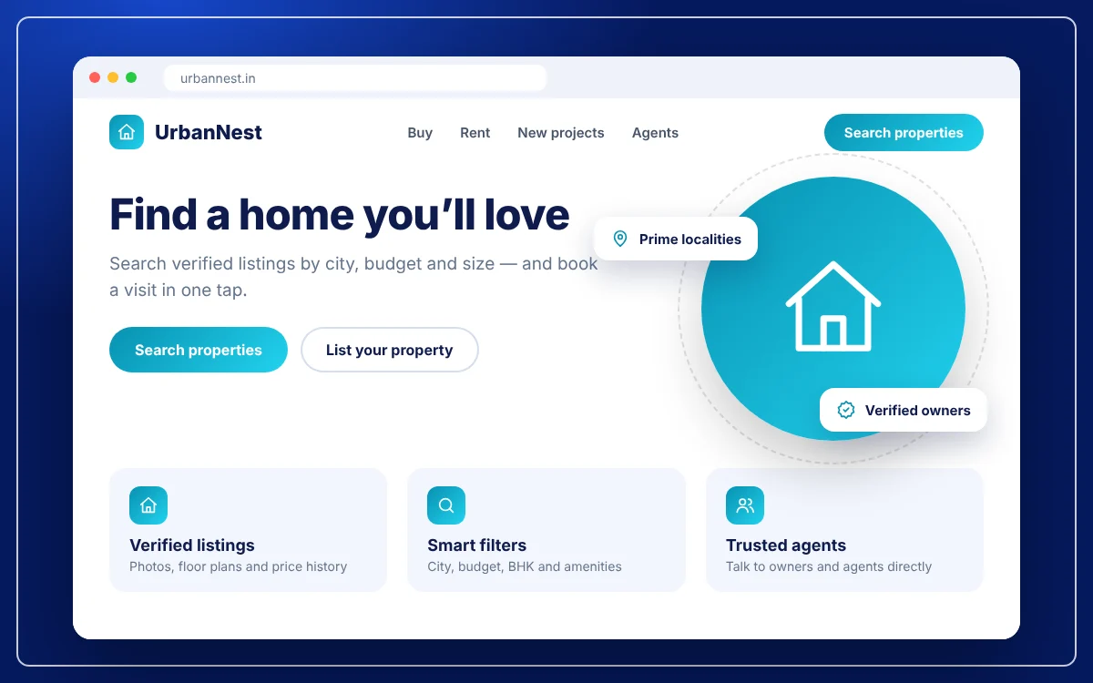 Real Estate Listings Portal — sample design preview