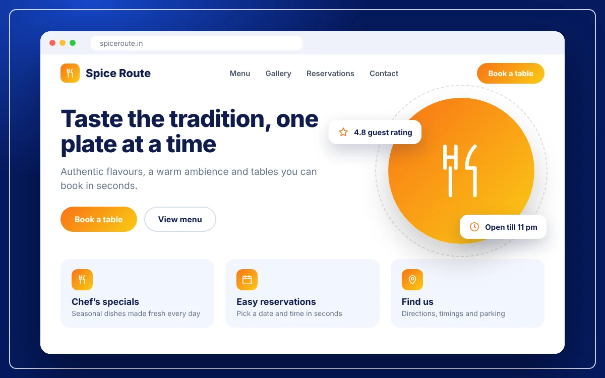 Restaurant & Café Website — sample design preview